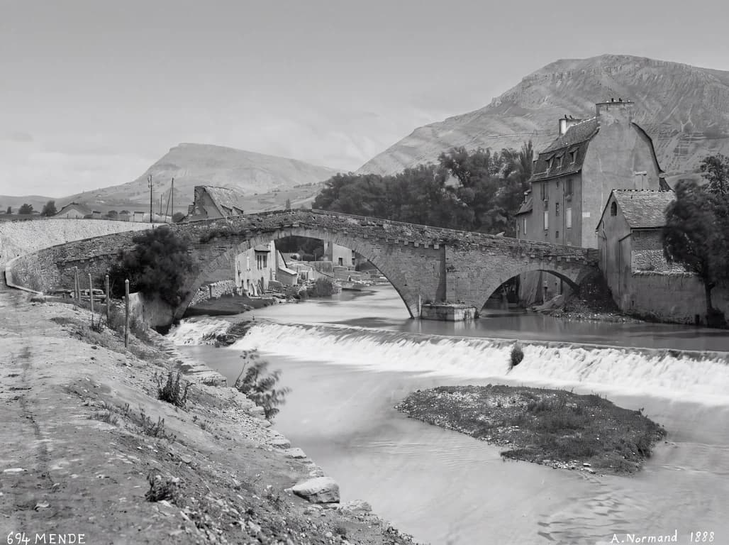 The same bridge photo restored, with damage removed and color added